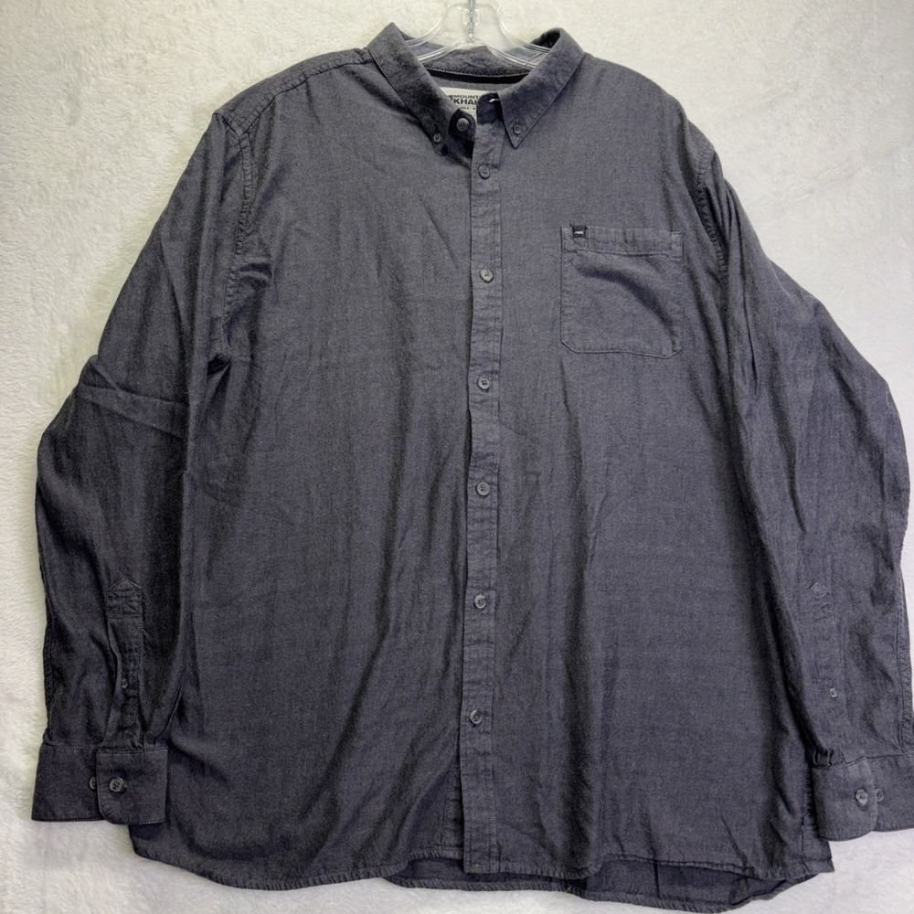 Mountain Khakis Men's Long Sleeve Button Down XXL Classic Fit Grey Button Collar
